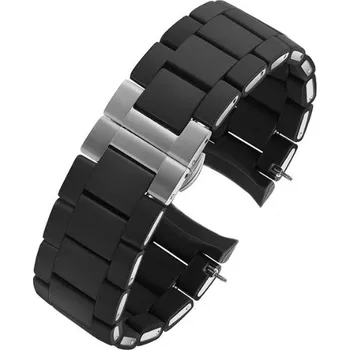 Ostatní příslušenství k chytrým hodinkám eses Silikonový řemínek se stříbrnou sponou - Černý, 20 mm