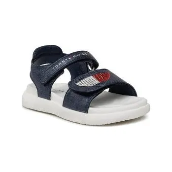 Dámská obuv Sandály Tommy Hilfiger Strass Heart Velcro Sandal T1A2-32752-1367 S Tmavomodrá 29