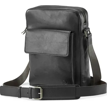 Laurie černá a tmavě hnědá kožená taška Crossbody - Lucleon