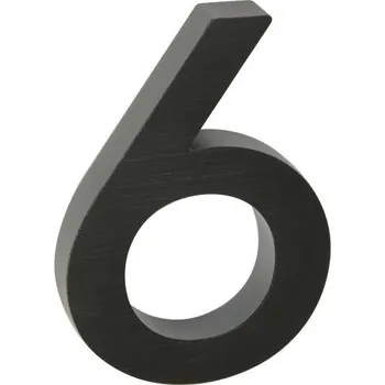 Domovní číslo Domovní číslo 6", RN.100LV, broušené, černá"