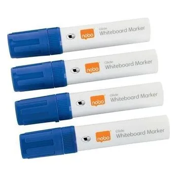 Popisovač na tabule a flip chart "Glide", modrá, 10 mm, zkosený hrot, 4 ks, NOBO 1915389