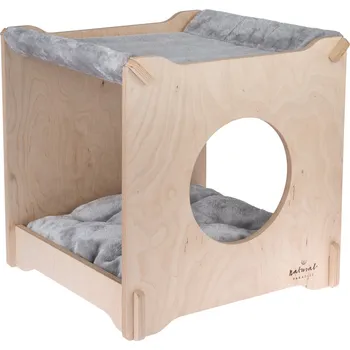 Pelíšek pro kočku Natural Paradise Kukaň pro kočky Mimosa světle šedá