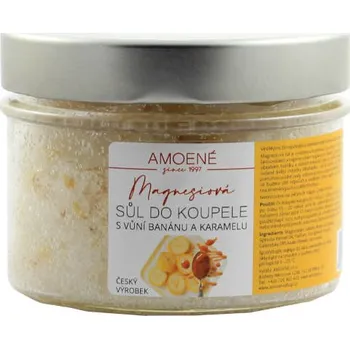 Tělový balzám Magnéziová sůl do koupele banán a karamel 200g - Amoené s.r.o.