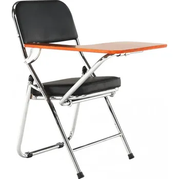 Židle s deskou na psaní, černá/přírodní, TEKER