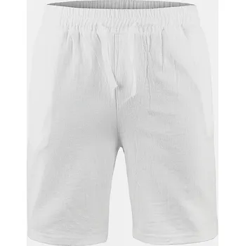 Pánské kraťasy Pánské prodyšné šortky lněné na léto Barva: Bílá, Velikost: 3XL