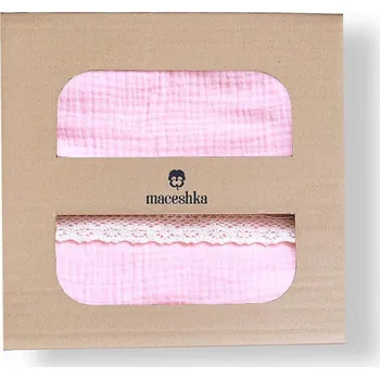 Povlečení Maceshka Mušelínové povlečení Nature s ozdobným okrajem, rose-krajka