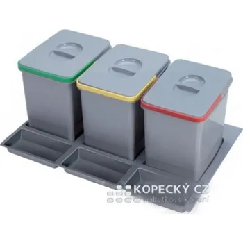 Odpadkový koš Koš odpadkový REJS PRAKTIKO 80/30/3 do zásuvky 3x15l v300mm šedý