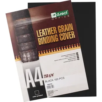 Kancelářská technika d.rect - strana zadní A4, imitace kůže, černá, 100 ks