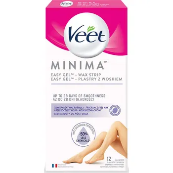 Přípravek na depilaci a epilaci Veet Minima Easy Gel voskové pásky na nohy a tělo 12 ks