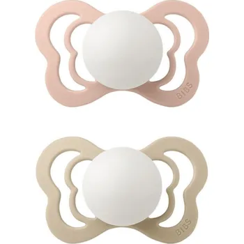 dudlíky Bibs Dudlík COUTURE ORTODONTIC SILIKON NOČNÍ Blush/Vanilla velikost 2, 2ks