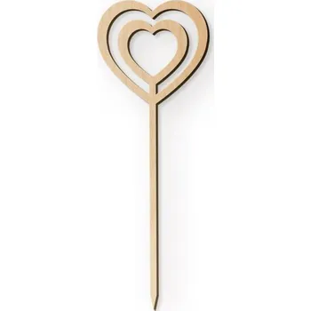 Dřevia Dřevěná zapichovací ozdoba - Srdce ornament, 14x5 cm