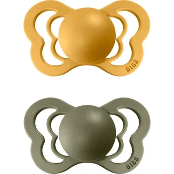 dudlíky BIBS Couture dudlík z přírodního kaučuku 2 ks Honey Bee / Olive - velikost 1 (0-6m.)