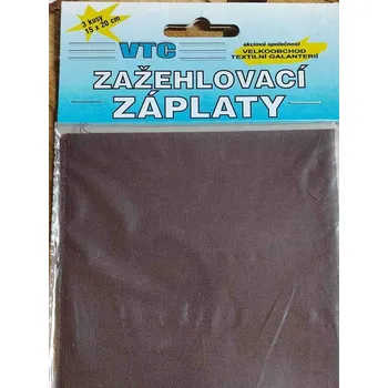 Textilní nažehlovací páska Nažehlovací záplaty 15x20 cm 3 kusy hnědá tmavá