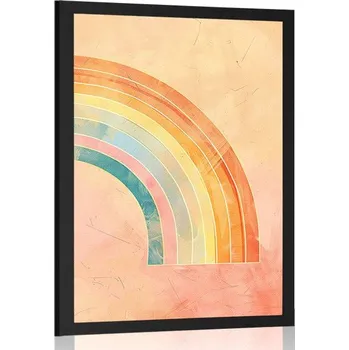 Plakát Dovido Plakát minimalistická duha Peach Fuzz