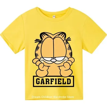 Dětské bavlněné tričko - Garfield s nápisem Barva: Žlutá, Velikost: 130/7-8 let