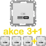Schneider Electric Sedna Design/Elements rychlonabíječka USB A+C 3A 45W bílá balení 3+1ks zdarma KIT_SDD111404X4