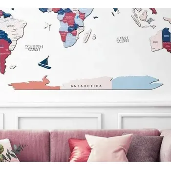 Enjoy the Wood 3D nástěnná dřevěná mapa Antarctica L pro mapu Bubble Gum