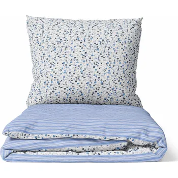 Povlečení DARRÉ Krepové povlečení Borghese modré s pruhem Velikost: 140 x 220 + 70 x 90