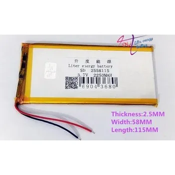 akumulátor 2558115 lipo 3.7V 2250mAh pro tablety