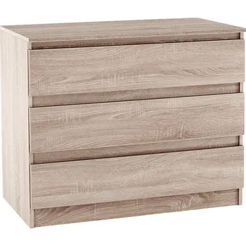 Komoda 3 šuplíková komoda, dub sonoma, HANY NEW 003