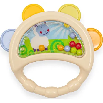 Dětské chrastítko Baby Mix tamburína béžová