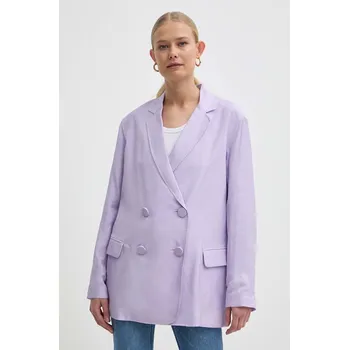 Dámské sako Sako Armani Exchange fialová barva, 3DYG39 YN9RZ 3DYG39.YN9RZ 48X, vel. 36