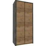 Skříň dvoudveřová, dub lefkas tmavý/smooth šedý, MONTANA S2D