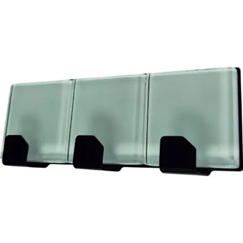 Věšák Háček samolepící QF typ 27 G1, černý + bílé sklo, BLACK LINE, 1ks