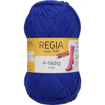 Příze Regia 4-Ply Uni 2094 Neonová modrá 210m/50g (Ponožková příze Regia Uni 4-Ply 2094 neon blue)