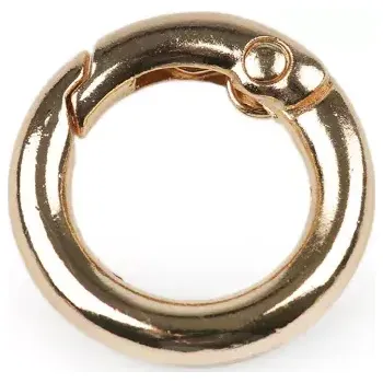 Kovová karabina kulatá - 13 mm - růžové zlato