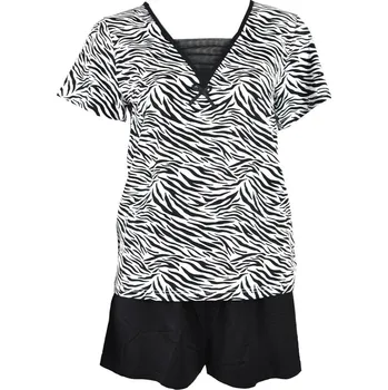 Pánské pyžamo Pyžamo De Lafense 747 Savannah kr/sr S-2XL bílo-černá XXL