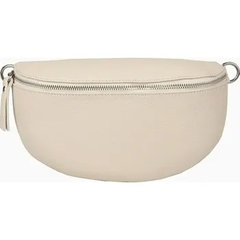 Kabelka Střední/velká dámská béžová kožená ledvinka Borse in Pelle no. 156