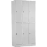 Rauman Kovová šatní skříň 6 boxů, 90 x 40 x 185 cm, otočný zámek - šedá + doprava ZDARMA