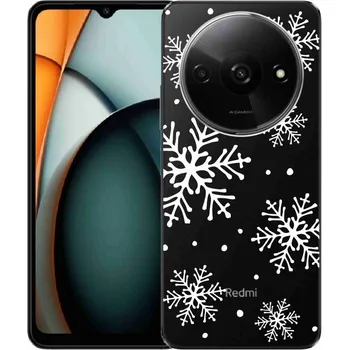 Pouzdro na mobilní telefon Gelový kryt mmCase na Xiaomi Redmi A3 - bílé vločky na průhledném pozadí