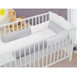 Mantinel do dětské postýlky - VÁLEC - kostička - šedá, bílá - průměr 12x240 cm