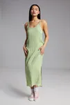 Calvin Klein dámské šaty Glazed Maxi zelenkavé Velikost: XS 19917_XS