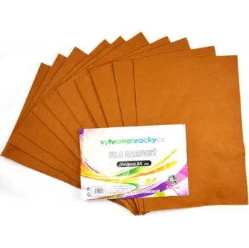 Barevný papír Filc - 10 ks, Světle hnědý, A4, 180 g