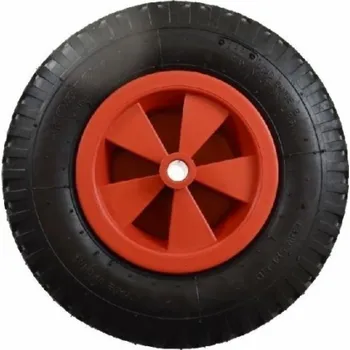 Pojezdové kolečko AWTools Pneumatické kolo zahradního kolečka 350mm plastový červený ráfek (AW00005)