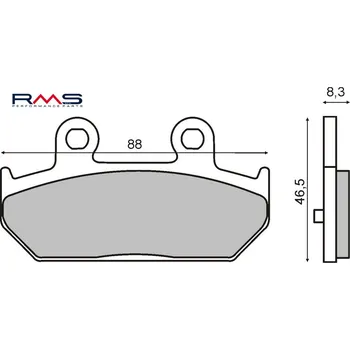 Brzdová destička Brzdové destičky RMS 225101500 organické SUZUKI AN 400 Burgman 2007-2018