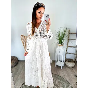 Dámská sukně Madeirová dlouhá dámská sukně bílá , VELIKOST UNI ( S, M , L )