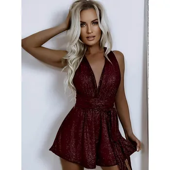 Dámský overall Dámský třpytivý overal FLV864 wine shine, VELIKOST S/M