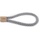 Dekorační ozdobná proplétaná šňůra na závěsy s magnetem NATURA, šedá 46 cm Mybesthome