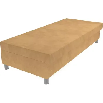Postel Čalouněná lamelová válenda Valerie na nohách šedá s úložným prostorem - Béžová, 80 x 200 cm, Bez navýšení, Molitanová 15 cm