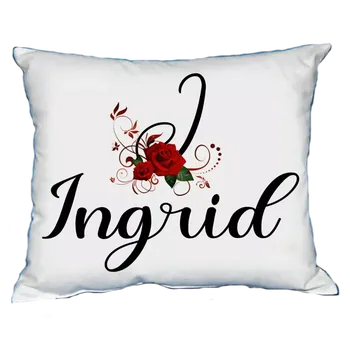 Dekorativní polštářek Polštář s dámským jménem INGRID Černý (polštářek dámské jméno )