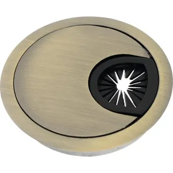 Kabelová průchodka kovová Ø 70mm, antik mosaz