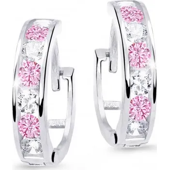 Náušnice ŠPERKY-NM, Zlaté malé kruhy se zirkony bílé zlato 2049 Barva kamene: modrá světlá, Barva zlata: žlutá