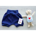 AMÁLKA Bavlněné kraťasy s náplety, tmavě modré Velikost: 80-86