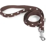 Iridog Vodítko pro psa TWISTIE hnědé s puntíkem d 150 cm x š 2 cm