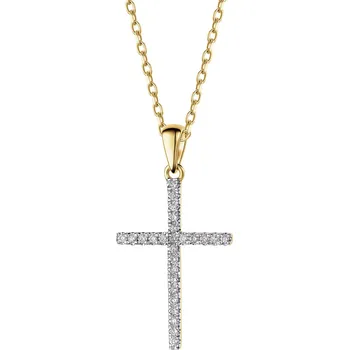 Přívěsek Zlatý přívěsek s brilianty - kříž - 0,25 ct - ryzost 585 - 220.768