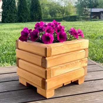 Květináč Dřevěný zahradní květináč AKSAMIT, pinie, 300x250x250 (Krásné zpracování)